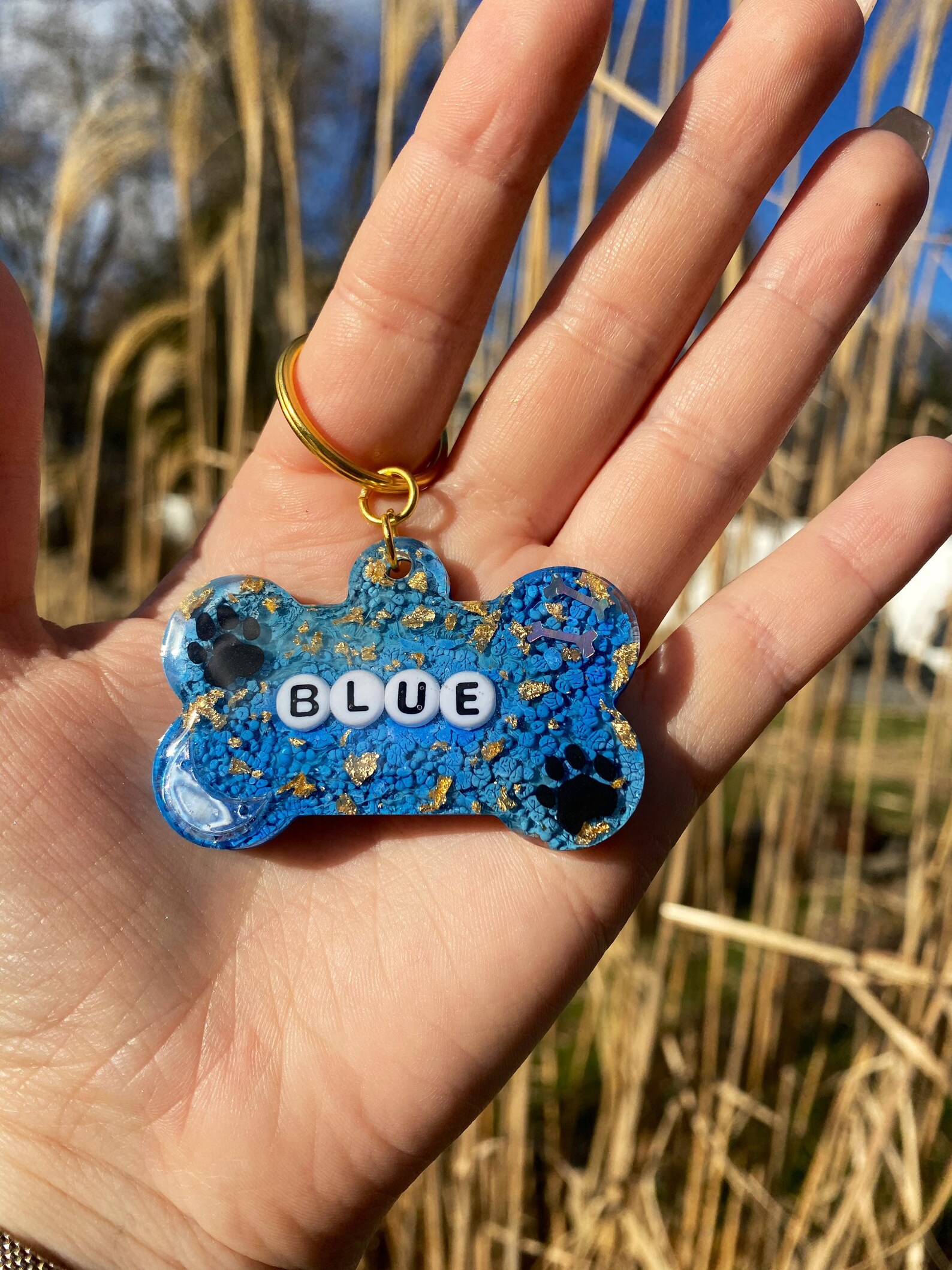 Pet ID tag resin/epoxy dog tag / cat tag. Etsy
