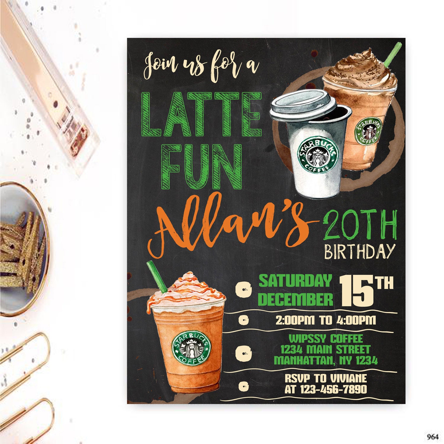 Coffee Invitation Coffee Time Coffee Birthday Digital Etsy