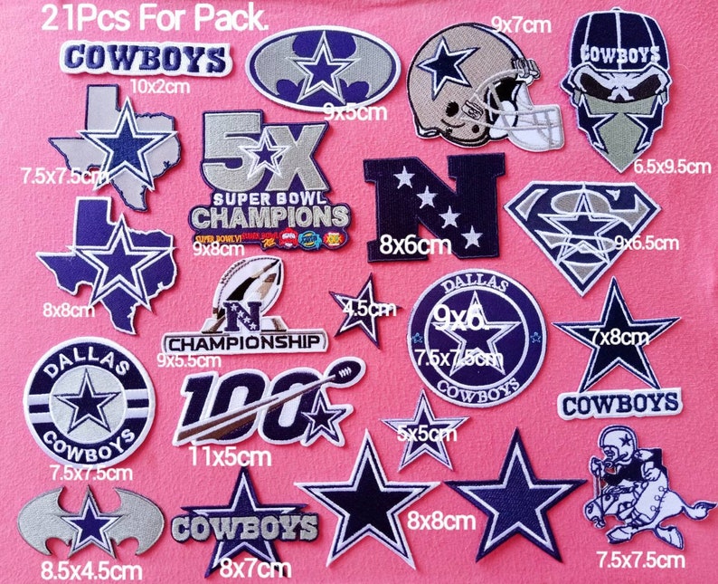 Dallas Cowboys set 21 Pieces Football Logo Patches for Iron on Etsy