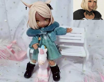 Kammionsarbeit, Kopf skulptur aus Bild für FFXIV OC Charakter Chibi Kopf für ob11 körperbetont