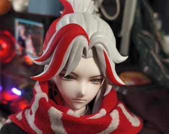 Niestandardowa ruchoma gałka oczna z odczepianymi glinianymi włosami 1/4 lalki BJD