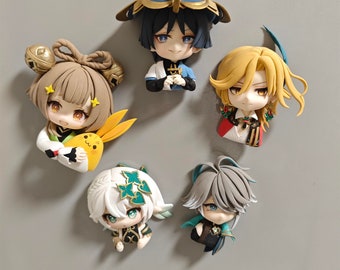 Niestandardowy gliniany magnes na lodówkę z motywem anime: broszka z postacią, odznaka, spinka do włosów