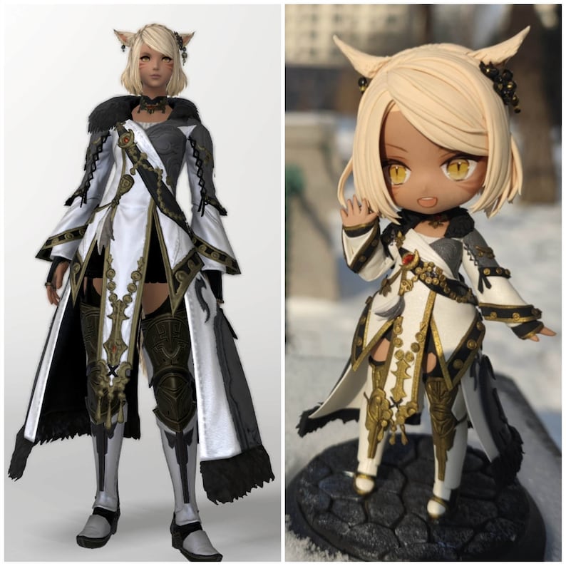 Chibi Figur: Handgemachte Tischdekoration aus Ton, Besonderes Geschenk Bild 3