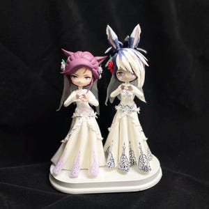 Custom FFXIV Couple Figurine: Wedding Cake Topper, Gamer Gift