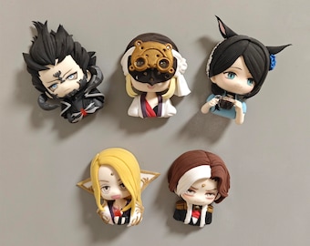 FFXIV Clay Art: Niestandardowy magnes na lodówkę, można go używać jako broszki i spinki do włosów