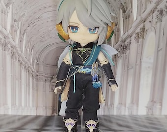 Ręcznie robiona lalka Alhaitham OB11: niestandardowy strój Genshin Impact