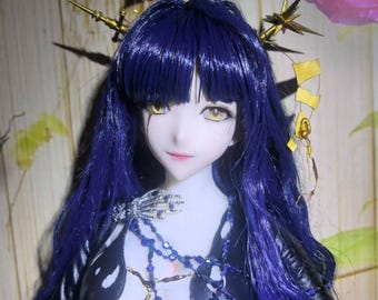 Niestandardowa ruchoma gałka oczna z moherowej peruki 1/3 lalki BJD