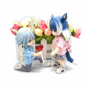 Custom head for YMY/P9/P10/Nendoroid body. Valentine&#39;s day specially present, poseable cute dolls