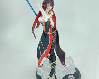 Travail sur commande, figurine Genshin Rosaria 1/7 faite main avec arme personnalisée, socle personnalisé