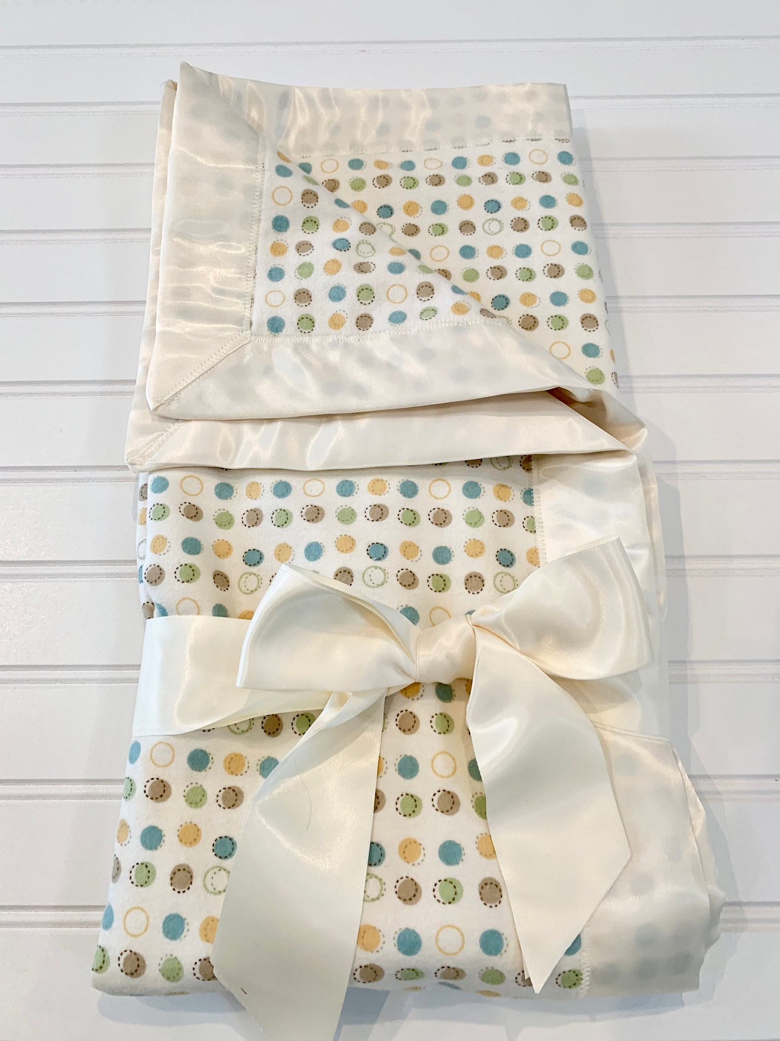 Ivory Polkadot Baby Blanket Etsy UK