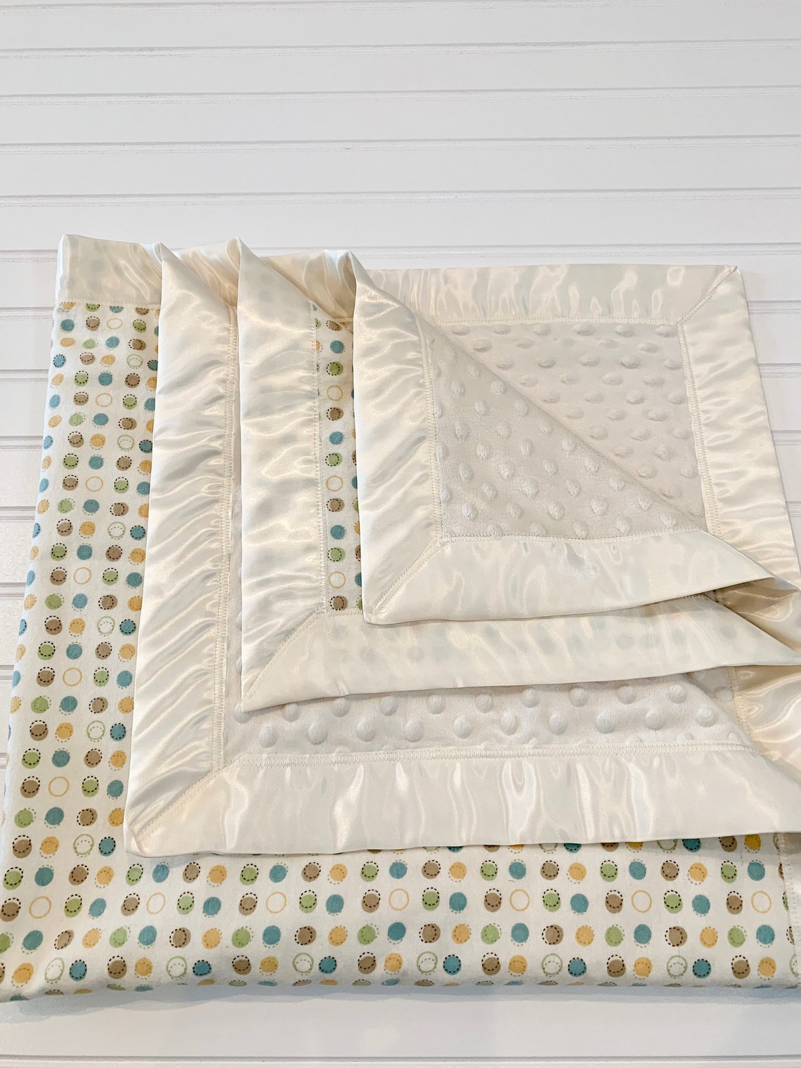 Ivory Polkadot Baby Blanket Etsy UK