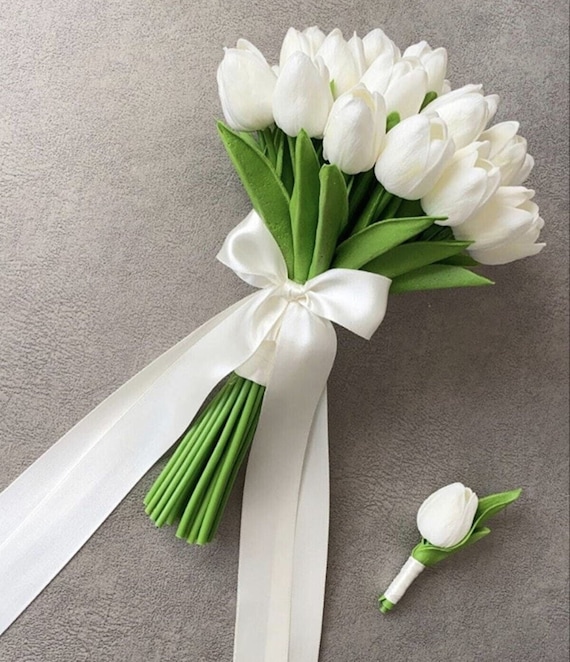 Bouquet de mariée de tulipe humide tulipe humide bouquet de - Etsy France