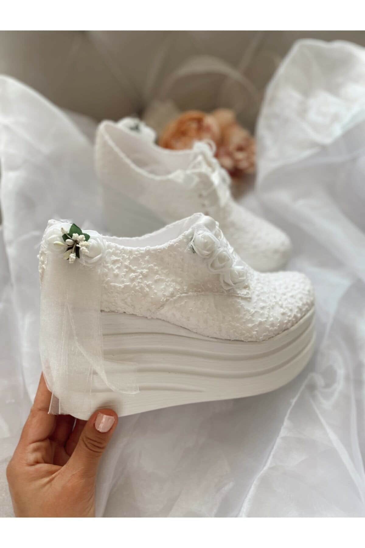 bridal sneaker wedges