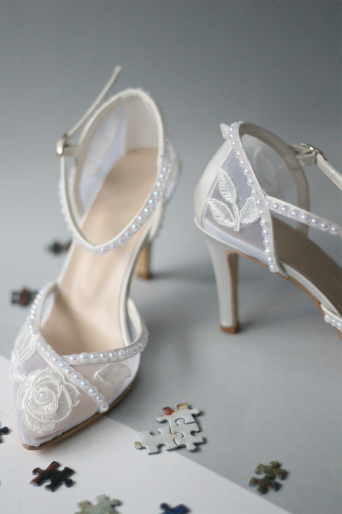 Bridal Shoespearl Embellished Wedding Shoeheels Wedding - Etsy