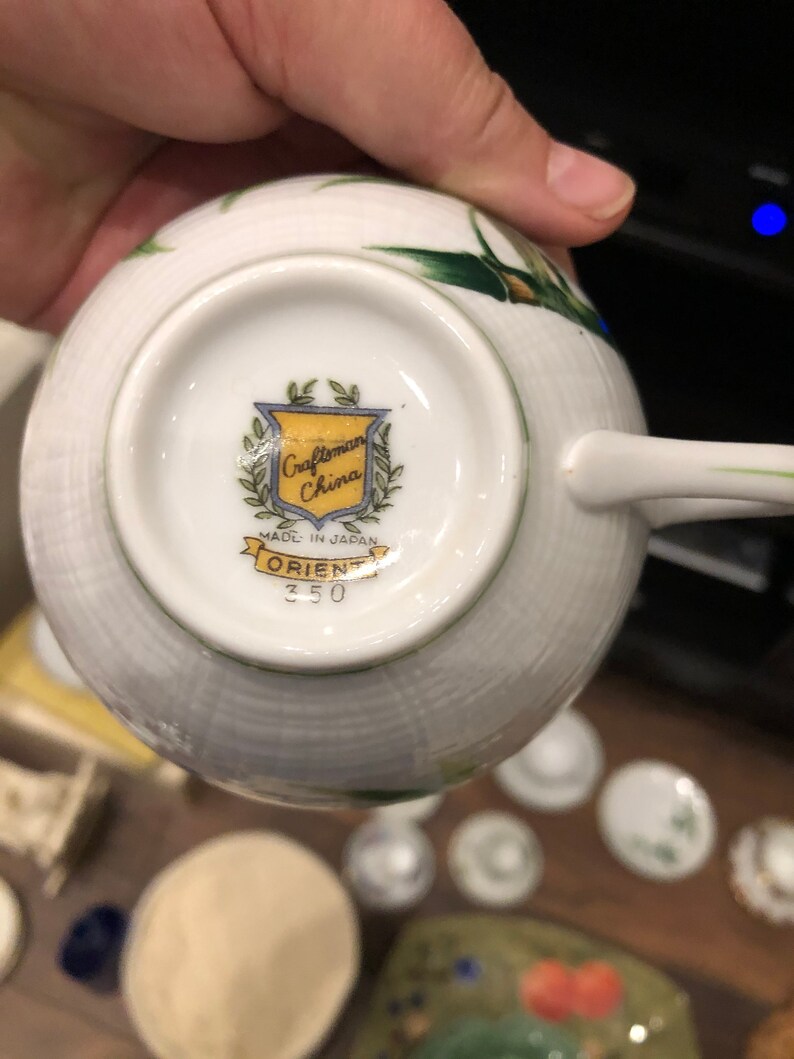 Vintage Bamboo tea cup and saucer by Craftsman China Company made in Japan