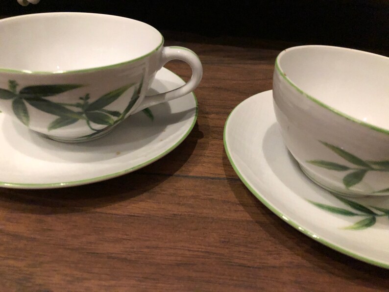 Vintage Bamboo tea cup and saucer by Craftsman China Company made in Japan