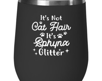 Sphynx Cat Lovers Wine Glass Insulated 12oz Black Tumbler Mug Cute Gift For Cat Lady Women