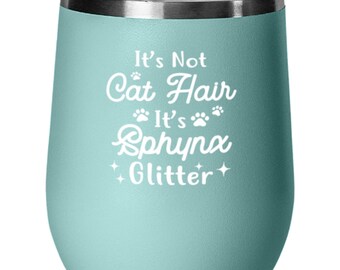 Sphynx Cat Lovers Wine Glass Insulated 12oz Black Tumbler Mug Cute Gift For Cat Lady Women