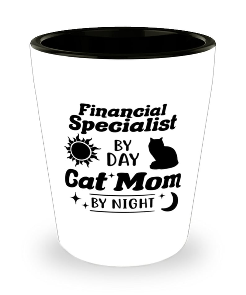 Birthday Present Ideas For Cat Fs Cat Mom 1.5 Oz Ceramic Shot Glass Shot Glasses Gift For Her Gift For Cat Loving Financial Specialists