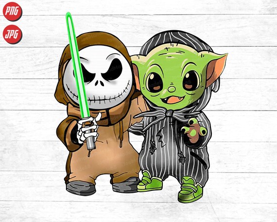 Download Disney Halloween Png Jack Skellington And Baby Yoda Friends Etsy