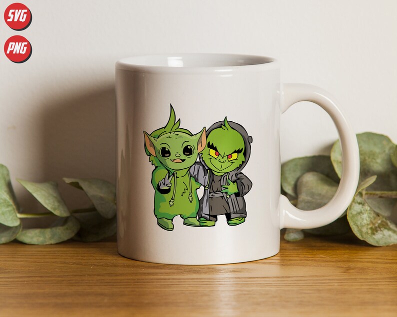 Download Baby Yoda And Grinch Svg Star Wars Disney Christmas The | Etsy