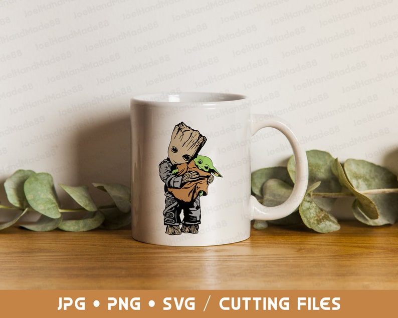 Baby Groot Hug Baby Yoda Svg Baby Groot Svg Baby Yoda Svg ...