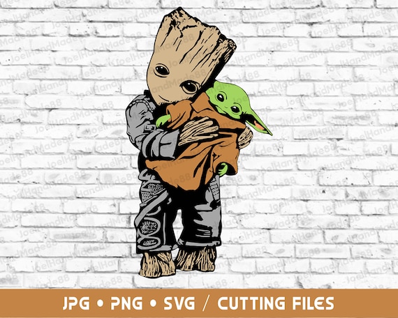 Download Baby Groot Hug Baby Yoda Svg Baby Groot Svg Baby Yoda Svg Etsy