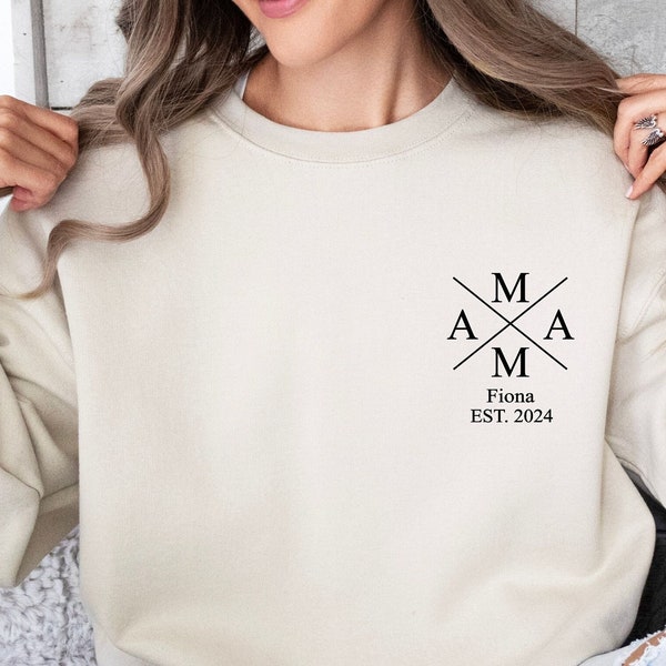 Custom Birth Year Mama Sweatshirt Personalized Mom Shirt Mom Gift From Kids Mothers Day Gift For Mama Geschenke New Mom Gift Mutter Geschenk