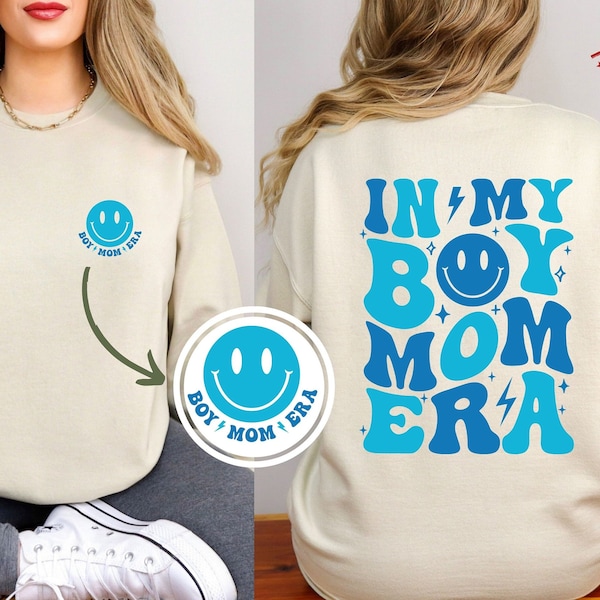 In My Boy Mom Era Sweatshirt Boy Mama Sweater Expecting Mom Gift Boy Mom Club New Mom Gift Gender Reveal Baby Announcement Pregnancy Gift