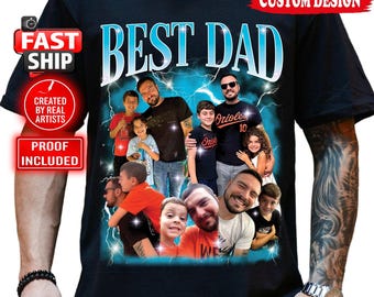 Custom Bootleg Shirt for Dad, Custom Father's Day Gift, Bootleg Best Dad, Bootleg Rap Daddy Tee, Custom Photo Dad Shirt, Best Dad Ever Shirt