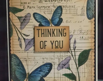 Thinking of You Butterfly Card - Etsy