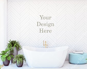 Download Bathroom Wall Mockup Etsy