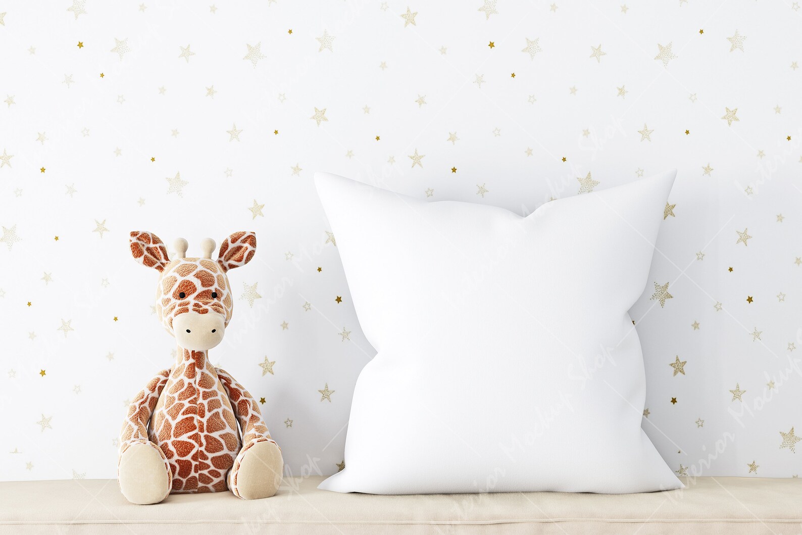 Download Children's Blank White Square Mockup Pillow Mockup Pillow ...
