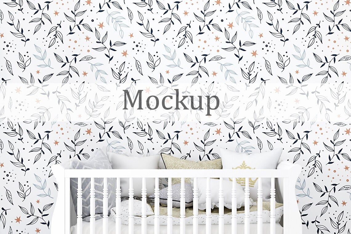 Baby room wall background Nursery Wall Mockup Print Mockup Etsy