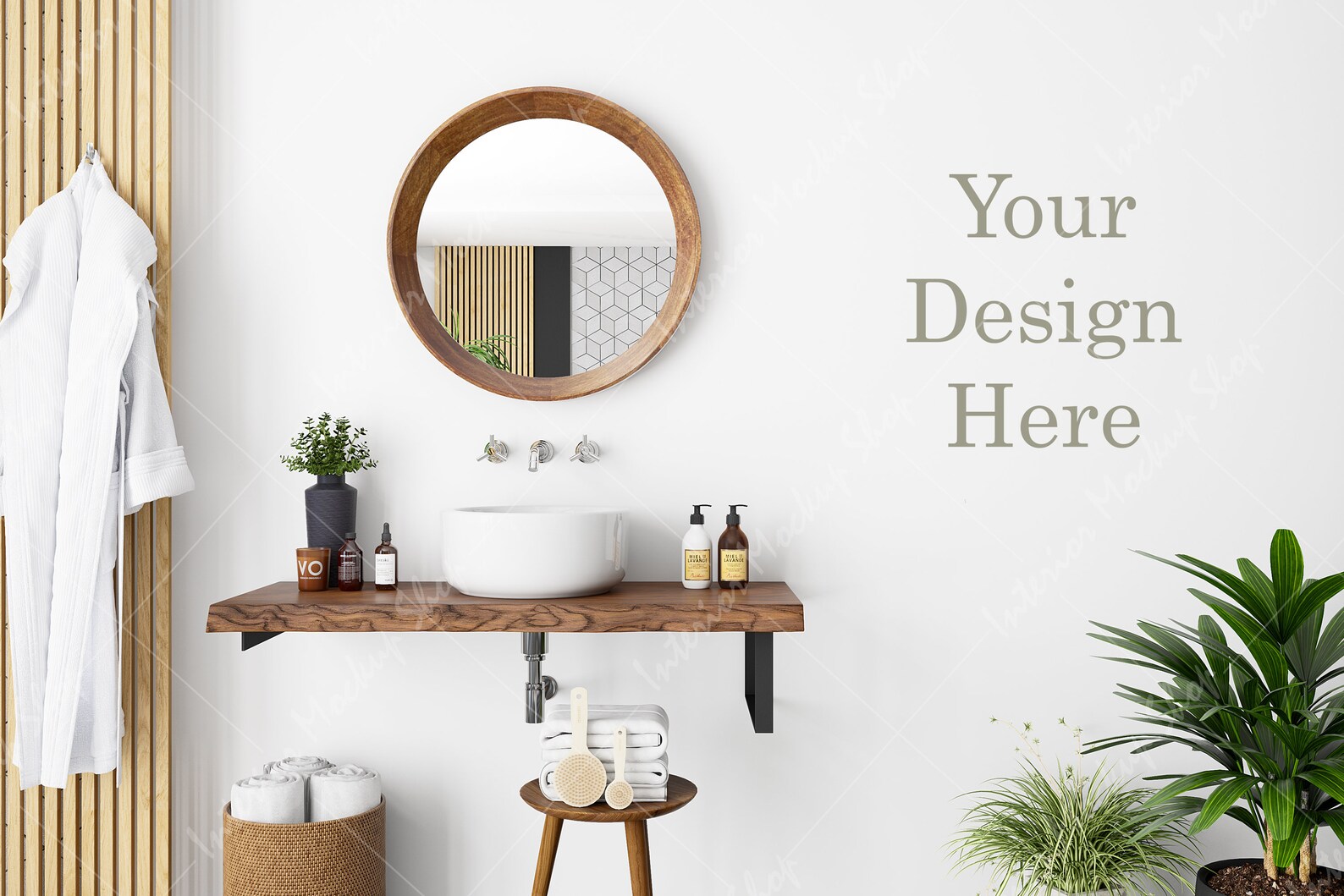 Wall Art Mockup Interior Mockup Bathroom Wall Decor Room - Etsy