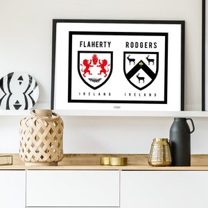 CUSTOM Duo Family Coat of Arms