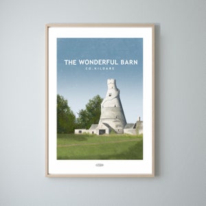 Kildare Travel Poster, The Wonderful Barn, Irish Landscape Prints, Irish Poster, Prints, Poster, Wall Art