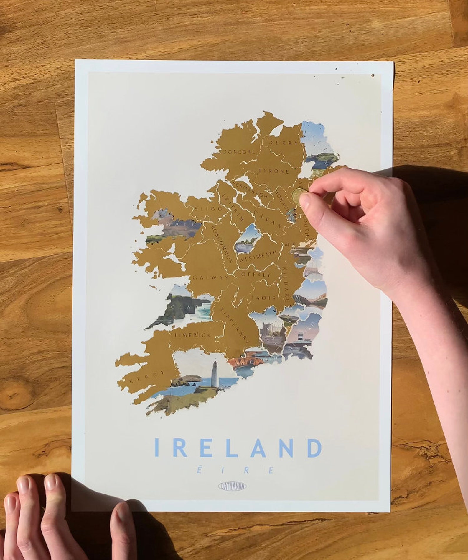 Irish Scratch Map Limited Edition Gold Irish Counties Scratch Etsy