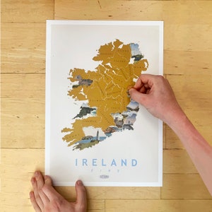 Rustikale Landkarte Irland - Landkarte mit 32 Landkarten für deine irische Bucketlist