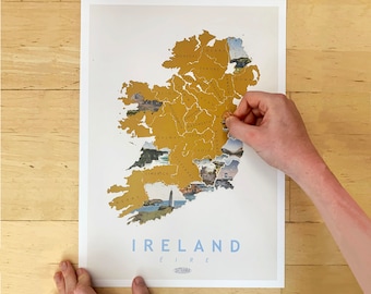 Scratch-able Ireland Map - 32 county map of Ireland for your Irish Bucket list