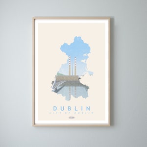 Dublin Karte Reiseplakat, irische Landschaftsdrucke, irisches Plakat, Drucke, Plakat, Wandkunst