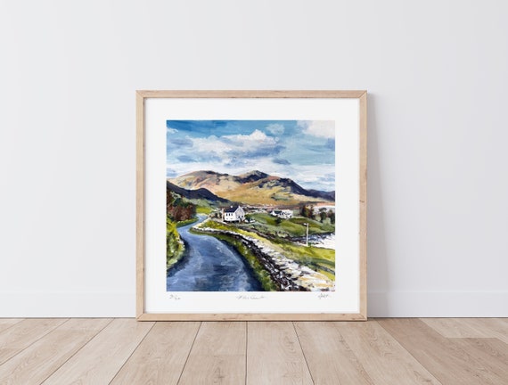 アイルランドの田舎 風景画 油彩画 フレーム付き（オリジナルの