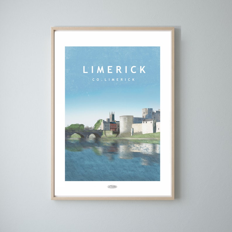 Limerick City Travel Poster King John's Castle Irish Etsy