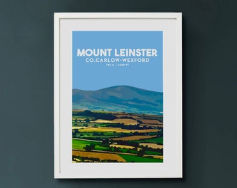 Mount Leinster mountain Print  - County Carlow and wexford tallest peak, Irish 32 county peak prints, Irish mountain print, Irish wall art,
