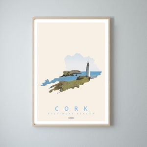 Cork Map Travel Poster , Irish Landscape Prints, Gaeilge art, Irish Poster, Prints, Poster, Wall Art