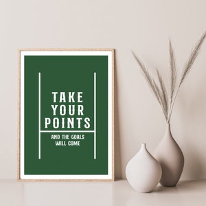 "IRISH PRINT - ""take your dots, and the GOALs will send"" - Irisches GAA Zitat, Irland Poster."