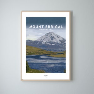 Donegal Travel Poster, Mount Errigal, Irish Landscape Prints, Irish Poster, Prints, Poster, Wall Art
