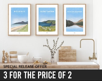 Special Offer - 3 for the Price of 2 Travel Posters  , Irish Landscape Prints, USA poster prints, Irish Poster, Prints, Poster, Wall Art
