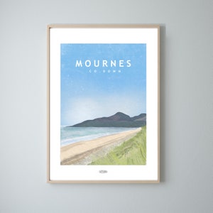 Down Travel Poster, Mourne Mountains, Irish Landscape Prints, Irish Poster, Prints, Poster, Wall Art