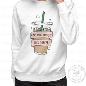 Emotional Support Iced Coffee | Digital file | PNG | Instant Download | Cut Files